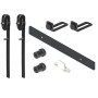 KIT DE HERRAJES PARA PUERTA CORREDERA MODELO GRANERO EN COLOR NEGRO ref. KGN230N