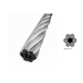 CABLE DE ACERO GALVANIZADO 6X37+1DE 06mm ROLLO DE 50 Metros