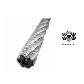 CABLE DE ACERO GALVANIZADO 6X19+1DE 08mm ROLLO DE 50 Metros