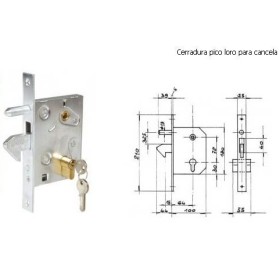 CERRADURA DE GANCHO PARA PUERTA CORREDERA DE 60mm CON BOMBILLO  ref.447