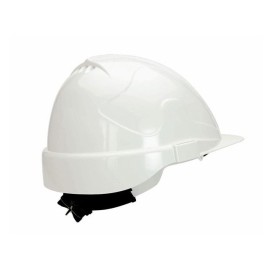 CASCO DE OBRA CON RUEDA DE AJUSTE MOD. TIRRENO TXR COLOR: BLANCO