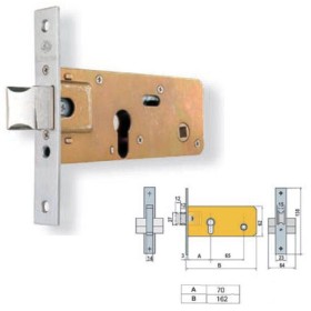CERRADURA EMBUTIR LINCE N.5557/70/LN CON RESBALON Y PALETON DESLIZANTE