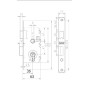 CERRADURA EMBUTIR MCM N.2501-2/35 CON RODILLO Y PALETON DESLIZANTE