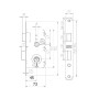 CERRADURA EMBUTIR MCM N.2501-2/45 CON RODILLO Y PALETON DESLIZANTE