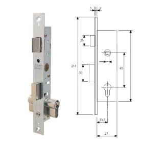 CERRADURA EMBUTIR TESA 2200/15/HZ  CON RESBALON Y PALANCA