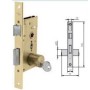 CERRADURA EMBUTIR CVL N.1962/70/2  CON RESBALON Y PALETON DESLIZANTE