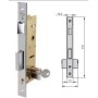 CERRADURA EMBUTIR CVL N.1995/32/5 CON RESBALON Y PALETON DESLIZANTE