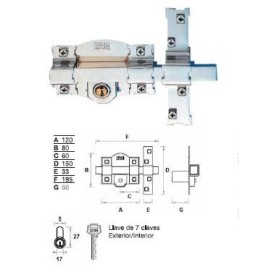 CERROJO FAC NIQUELADO N.301-L/120