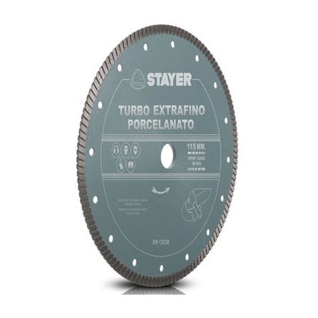 DISCO DE DIAMANTE STAYER Ø115x22,2mm TURBO EXTRAFINO PARA PORCELANICO ref. 14 239
