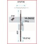 BARROTE CUADRADO DE 14x14x600mm CON 2 RIZOS