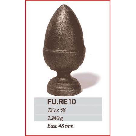 PIÑA/BELLOTA DE HIERRO FUNDIDO DE 120x58mm.