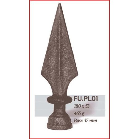 PUNTA DE LANZA CON BASE PARA SOLDAR DE Ø37mm.