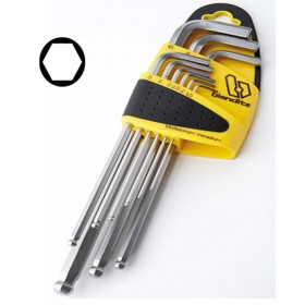 LLAVE ALLEN BIANDITZ ACODADA BOLA EXTRALARGA JUEGO 10 PIEZAS