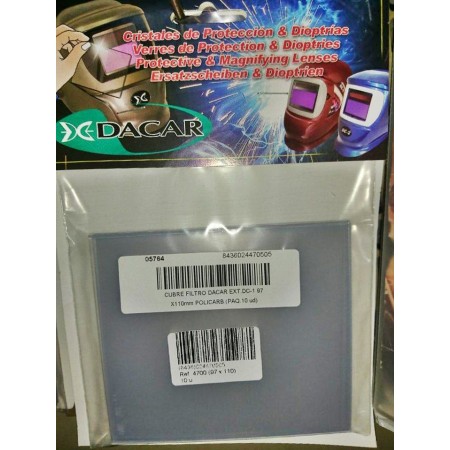 Repuesto pantalla de soldar automática Dacar DC-1. Cubrefiltro exterior. Mod. 4700. 10 Uds.