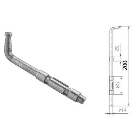 PASADOR ROANDI DE ACERO PARA SOLDAR DE 250mm ref. 319-250