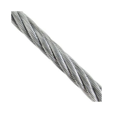 CABLE DE ACERO INOXIDABLE  7x7+0 AISI 316 DE 5.00mm POR METRO LINEAL PARA BARANDILLAS DE CABLE