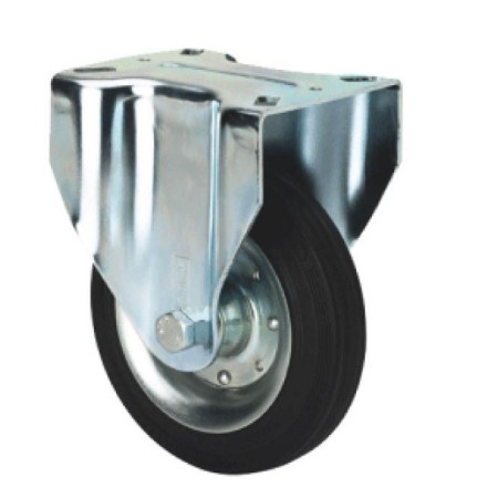 RUEDA ALEX Ø80mm 80Kg FIJA GOMA NEGRA ref. 2-0224