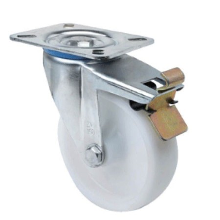 RUEDA ALEX Ø80mm 130Kg GIRATORIA POLIAMIX BLANCO ref. 2-2340