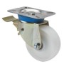 RUEDA ALEX Ø125mm 350Kg GIRATORIA+FRENO NYLON BLANCO ref. 2-1620