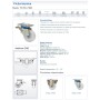 RUEDA ALEX Ø125mm 350Kg GIRATORIA+FRENO NYLON BLANCO ref. 2-1620