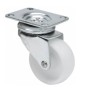 RUEDA POLIAMIX BLANCA DIAMETRO 40mm CON PLACA GIRATORIA REF. 2-0041