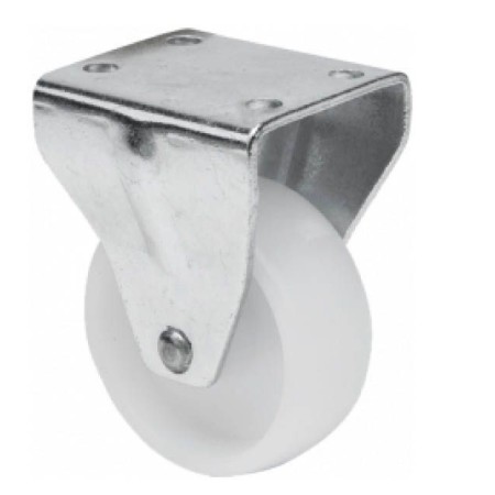 RUEDA POLIAMIX BLANCA DIAMETRO 40mm CON PLACA FIJA REF. 2-0045