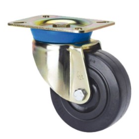 RUEDA ALEX Ø100mm 130Kg GIRATORIA GOMA NEGRA ref. 2-0002