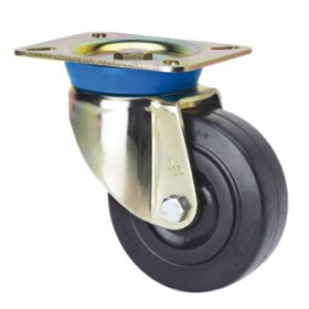 RUEDA ALEX Ø125mm 200Kg GIRATORIA GOMA NEGRA ref. 2-0003