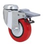 RUEDA ALEX Ø80mm 70Kg GIRATORIA+FRENO POLIURETENO ROJO ref. 2-2470