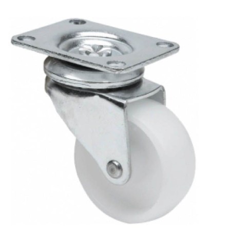 RUEDA ALEX Ø60mm 60Kg GIRATORIA POLIPROPILENO BLANCO ref. 2-0042