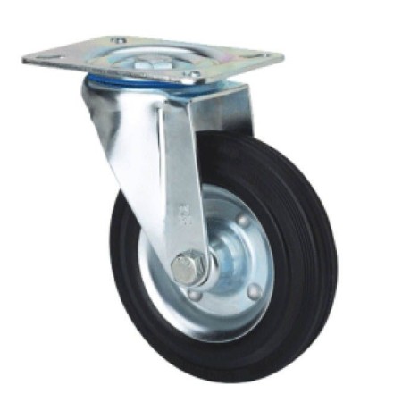 RUEDA ALEX Ø100mm 110Kg GIRATORIA GOMA NEGRA ref. 2-0225
