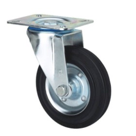 RUEDA ALEX Ø125mm 140Kg GIRATORIA GOMA NEGRA ref. 2-0227