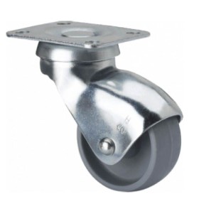 RUEDA ALEX Ø40mm 22Kg GIRATORIA POLIPROPILENO GRIS ref. 3-0017