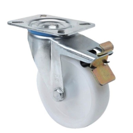 RUEDA ALEX Ø125mm 250Kg GIRATORIA+FRENO POLIAMIX ref. 2-1195