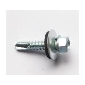 TORNILLO BROCA CABEZA HEXAGONAL DIN.7504-K 4.8X19 CON ARANDELA P-16 ZINCADO (€/100ud)