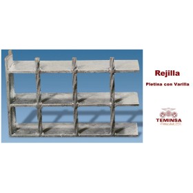 REJILLA GRIS (SIN GALVANIZAR)  PLETINA VARILLA 30X30/30X2 Y 5 DE 2000 X 1000 (mm)