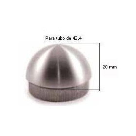 TAPON EN ACERO INOXIDABLE PARA TUBO 42.4 X 2.0 mm PLANO SEMIESFÉRICO