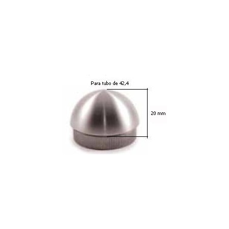 TAPON EN ACERO INOXIDABLE PARA TUBO 42.4 X 2.0 mm PLANO SEMIESFÉRICO