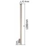 POSTE LISO DE 1,20 M EN ACERO INOXIDABLE CON PLACA LATERAL