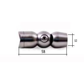 CODO REGULABLE EN ACERO INOXIDABLE UNION DE TUBO A VARILLA DE 12mm.