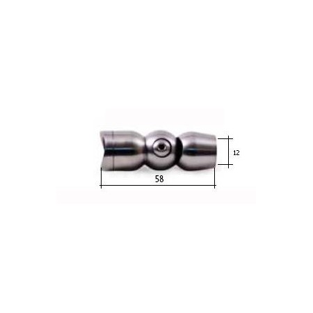 CODO REGULABLE EN ACERO INOXIDABLE UNION DE TUBO A VARILLA DE 12mm.