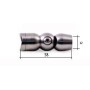 CODO REGULABLE EN ACERO INOXIDABLE UNION DE TUBO A VARILLA DE 12mm.