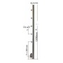 POSTE MECANIZADO DE 1,2M EN ACERO INOXIDABLE PARA 5 VARILLAS, ANCLAJE LATERAL