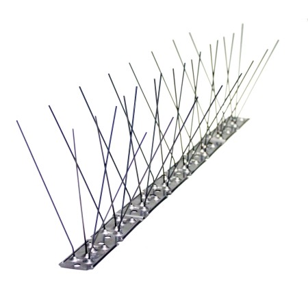 PINCHO ANTIPALOMAS ACERO INOXIDABLE BASE DE 0,50m ANCHO 100mm/32 PÚAS.