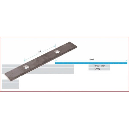 PLETINA PUNZONADA DE 40x8mm CON CUADRADO DE 17x17mm EN 2m.
