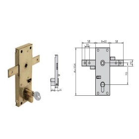 CERRADURA SOBREPONER CVL PUERTA BASCULANTE N.11B/M CON MANILLA