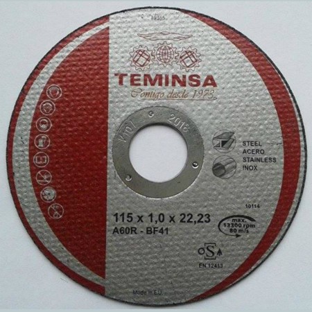 DISCO TEMINSA ABRASIVO DE CORTE 115x1x22