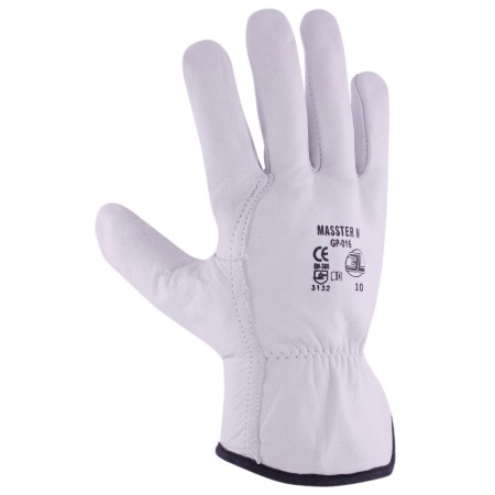 GUANTE DE PIEL FLOR VACUNO BLANCO 3L MASTER N TALLA 10