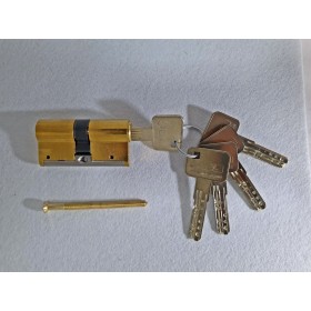BOMBILLO DE SEGURIDAD LINCE MODELO C6 DE 30+30 LATONADO Y LEVA CORTA.