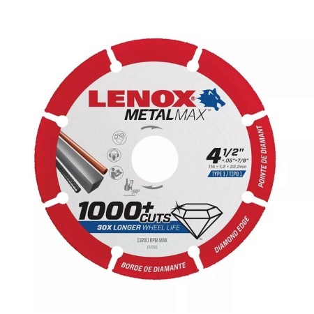 DISCO LENOX METALMAX DE DIAMANTE Ø115x1,3x22mm PARA CORTE DE METAL